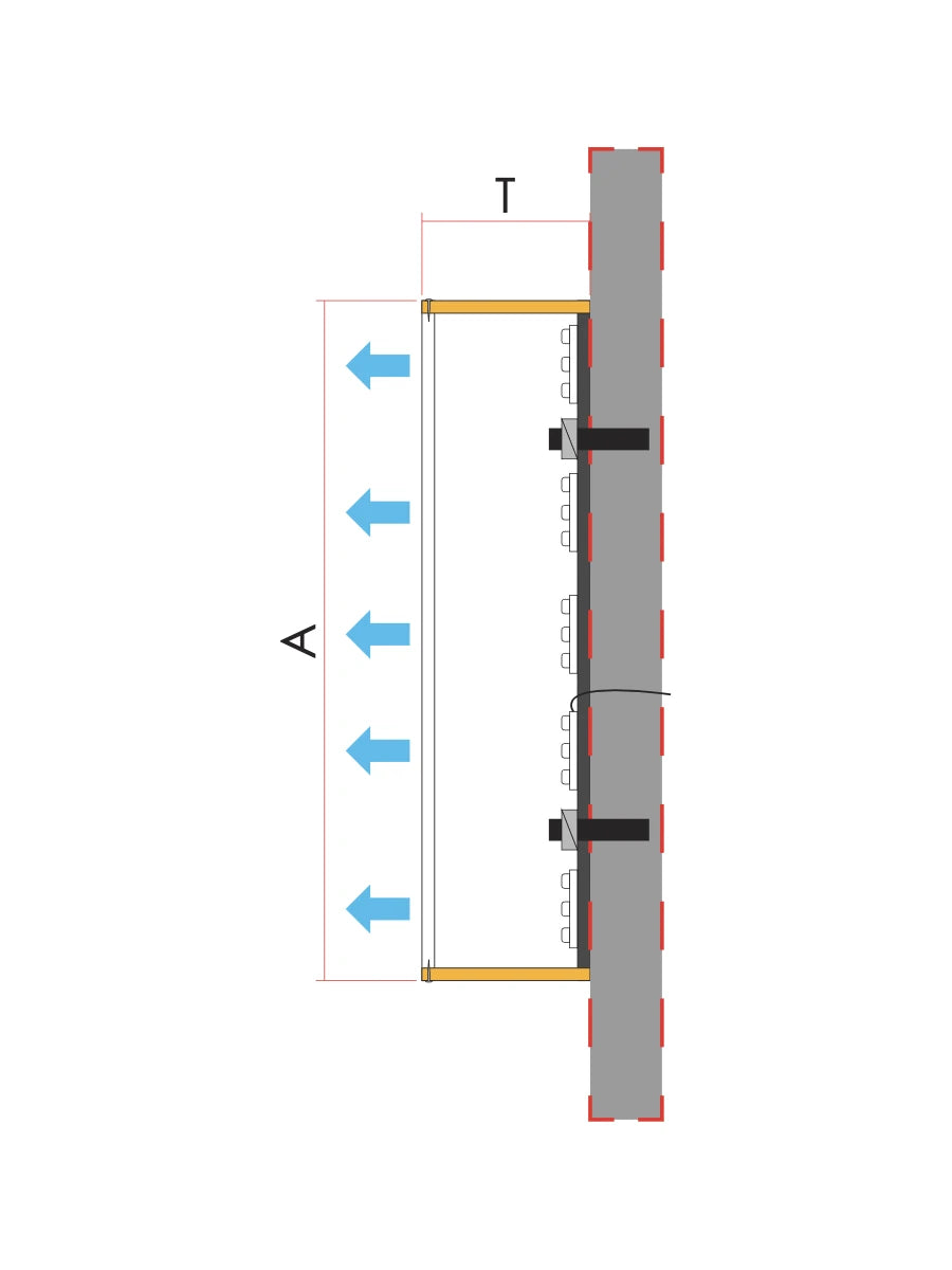 Cross section of a Standard Trimless Front-lit Channel Letter