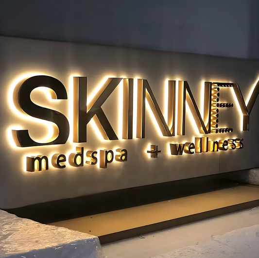 storefront reverse-lit led letters with bright halo effect