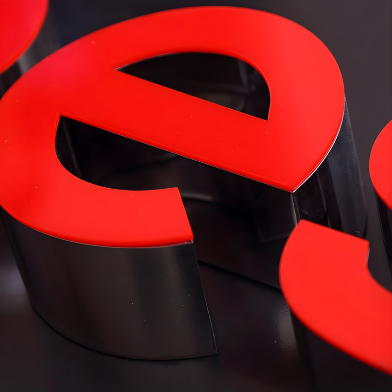 Professional trimless LED front-lit channel letters on office building
