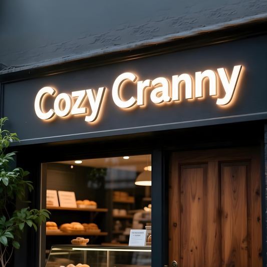 Modern architectural trimless LED letter sign with dual illumination