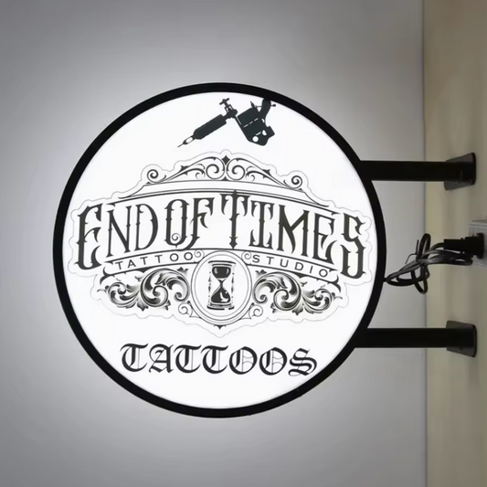 Bold LED illuminated trim-cap blade sign for high-traffic retail areas