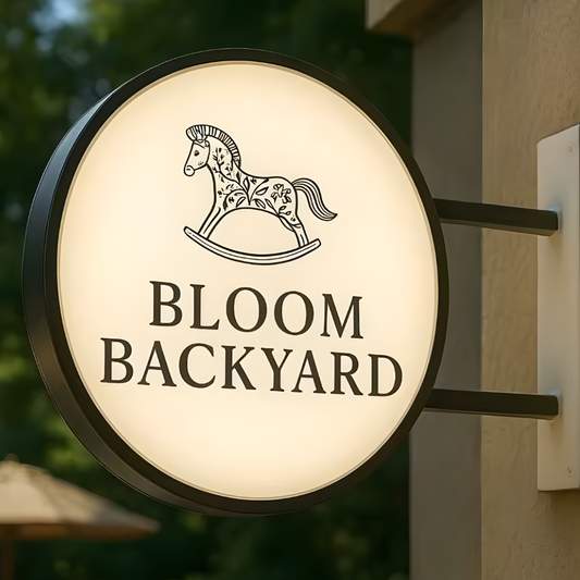 Minimalist LED trim-cap blade sign for modern retail signage