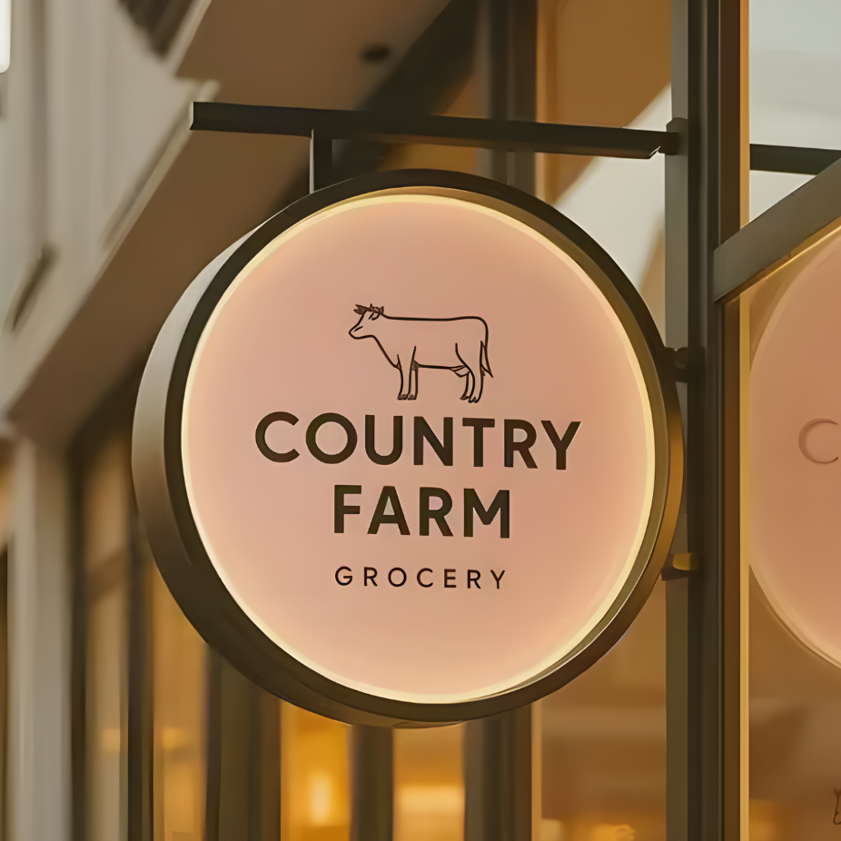 Crisp LED trim-cap blade sign offering clear nighttime visibility