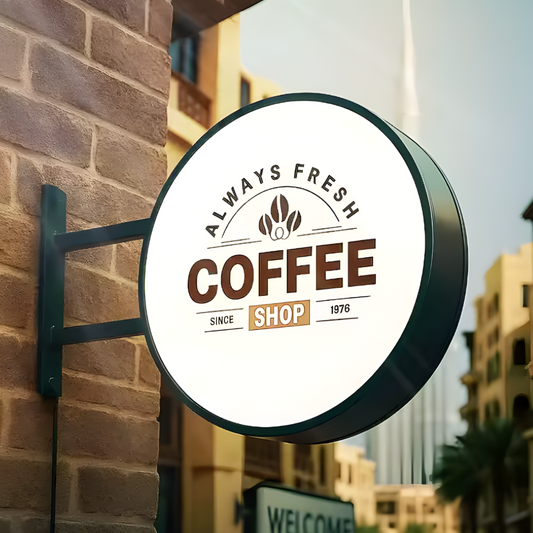 Outdoor-ready LED trim-cap blade sign for commercial branding