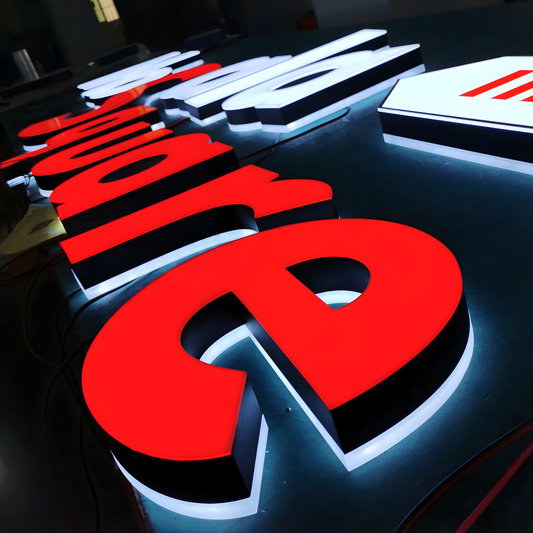 Dual-light trimless LED signage with front and back glow