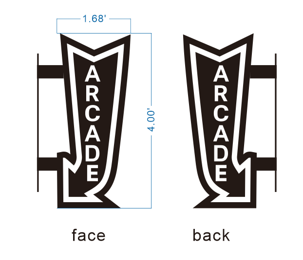 Custom Business Sign for Aisha : ARCADE (Illuminated)