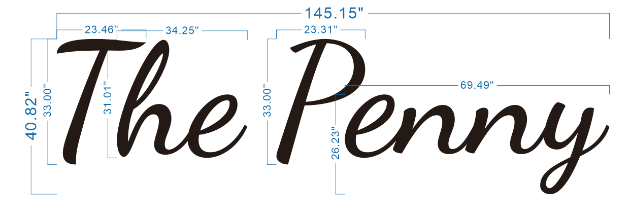 Custom Business Sign for The Penny (Remainder)