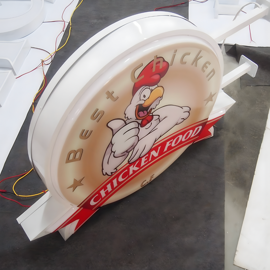 Outdoor molded vacuum-formed LED blade sign with illumination