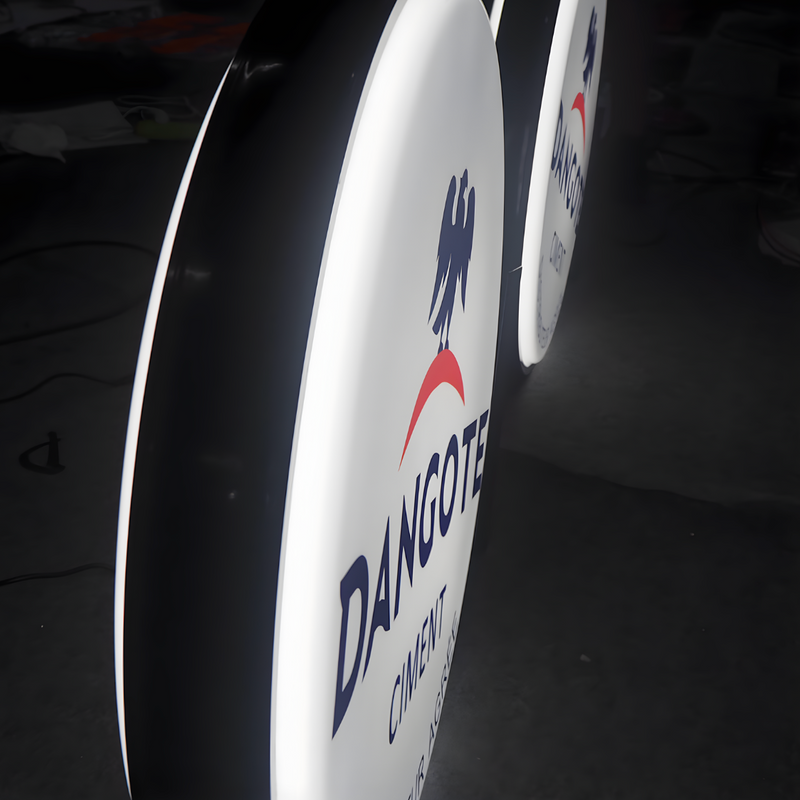 High-visibility vacuum-formed LED blade sign for pedestrians